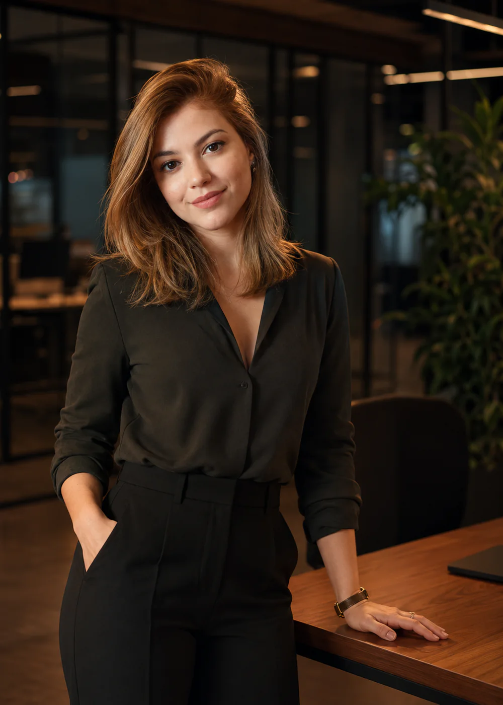Retrato de Sarah, da equipe Detalhe